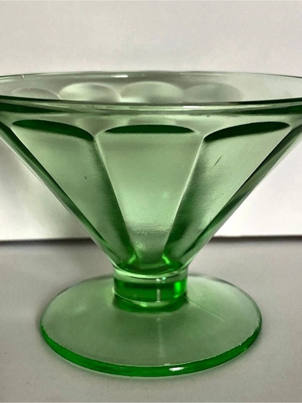 Federal Glass Company Optic Panel Footed Sherbet / Dessert Dish Dessert Glasses